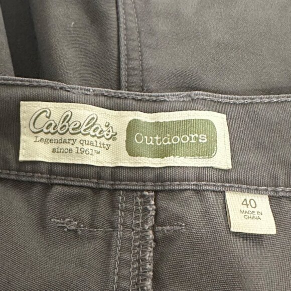 Vintage Cabela's Mens Brown Cargo Shorts Elastic Waist 6 Pockets SZ 40 Outdoor - Picture 8 of 8